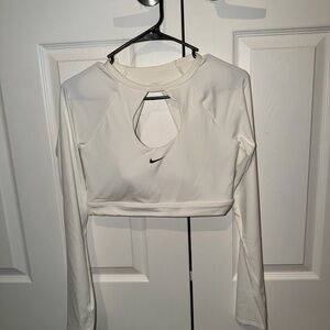 Nike Women's Cream Long Sleeve Crop Top